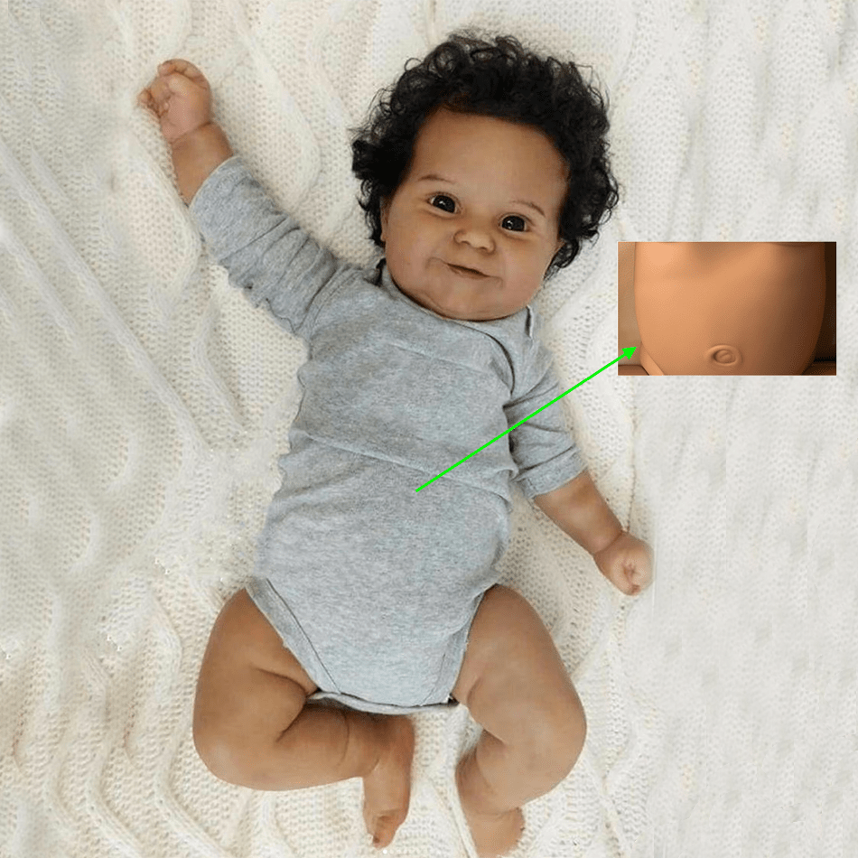 [Ideal Gift] 20-Inch Realistic Black-Skinned Reborn Baby Doll Made of Full Vinyl, Perfect for Bath Play. Maddie Is a Smiling Newborn Toddler Girl, an Ideal Lifelike Birthday Present