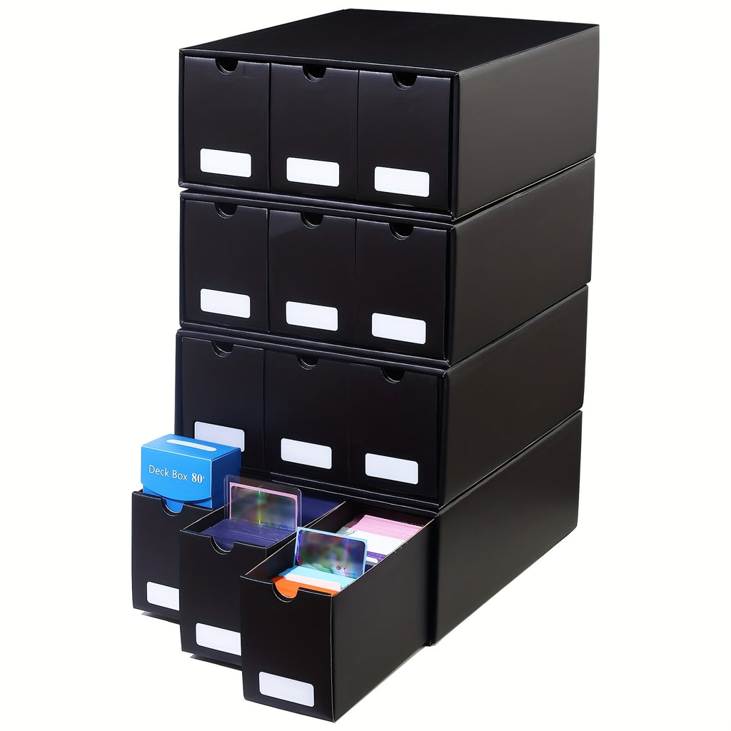 Trading Card Storage Box, Storage Box With 50 Dividers, Cardboard Card Boxes For Sports Card, Baseball, TCG, Playing Cards, 12 Drawer