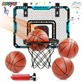 Jovow Basketball Stand Set, Door Basketball Hoop, Suitable for Indoor And Outdoor Play, Features LED Lights And an Electronic Scoreboard, Includes 4 Basketballs, Perfect for Birthday And Christmas Gifts