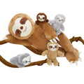 MaoGolan 5pcs Sloth Stuffed Animal Set, 22 Inch Large Stuffed Sloth Plushies with 4 Cute Small Sloth Toy, Realistic Bradypod Plush Toy for Boys Girls Kids, Ideal Gift for Christmas Birthday Halloween Children's Day