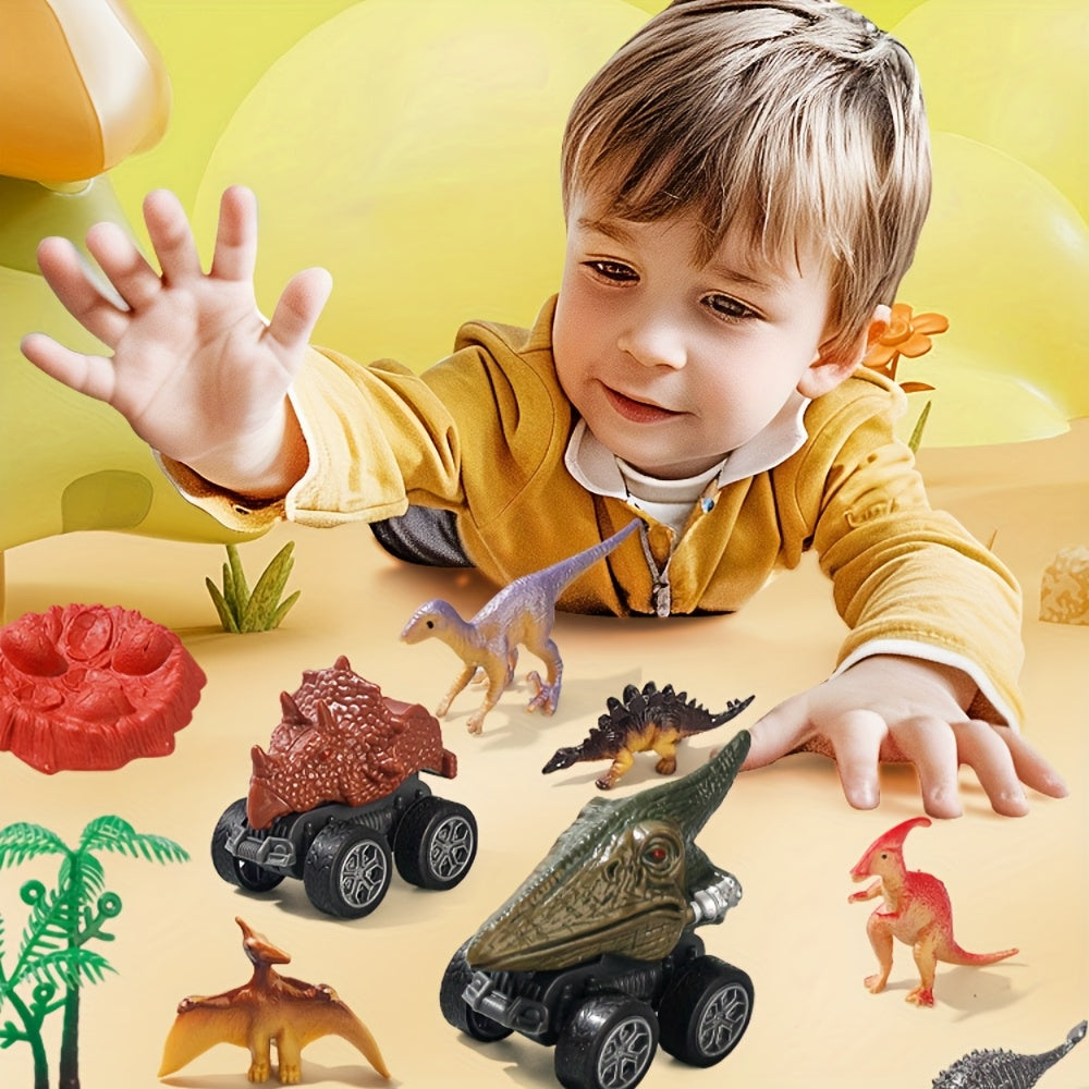 Car Toy Set, Dinosaur Truck Children's Toy Tyrannosaurus Rex Model, Dinosaur Car Combination, Boy Toy Car Gift, Birthday Small Random Dinosaur