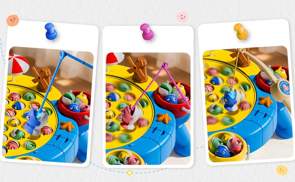 OCEAN 66pcs Magnetic Fishing Game for Kids Toys Boys Ages 3-5 4-6, Magnetic Fishing Toys with Fishing Rods, Birthday Gifts for 3 4 5 6 Year Old Boys Kids, Innovative Toys for Boys 3 to 5 Years 1-8 Players