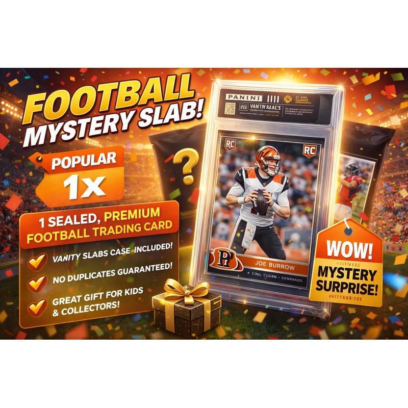 PANINI Football Random Single Hit Slab | Inside is a Rookie, Star, Autograph or Insert Guaranteed! | Perfect Gift for Kids & Collectors of All Ages