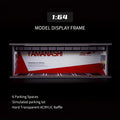 [LED Light Diecast Display Case] LED Light Acrylic Cover Diecast Display Case - 1/64 Scale Die-cast Model Car Parking Garage Dioramas with 6 Parking Spaces
