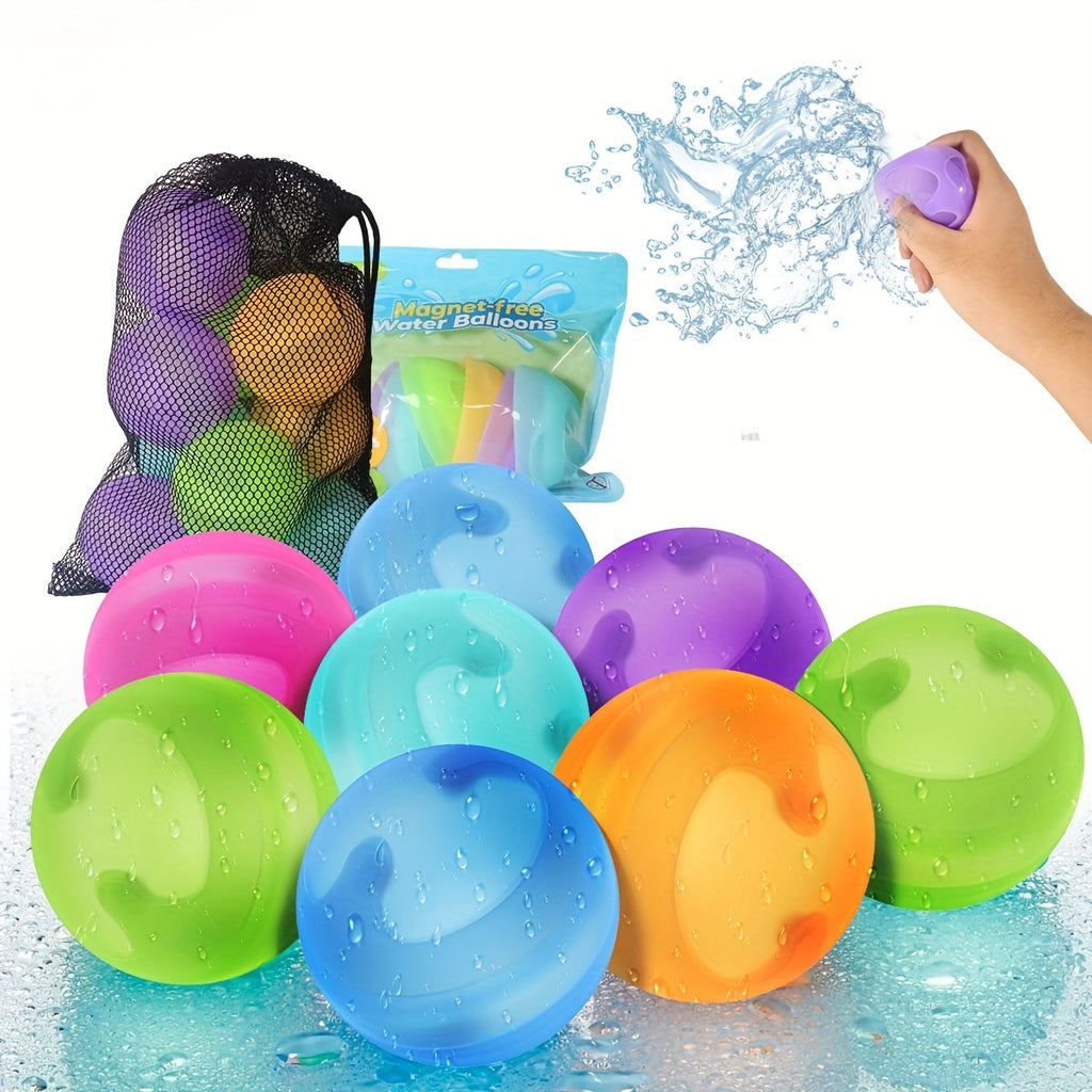 Reusable Water Balloons for Kids - No Magnets, Leak-Resistant Splash Balls, Quick-Fill & Long-Lasting - Durable Outdoor Water Toys for Summer Pool Party, Backyard Water Games