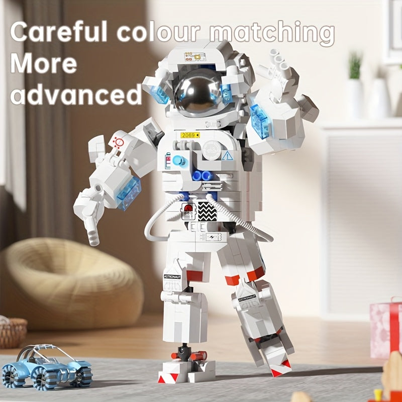 Easter, Easter Gifts, 623pcs Astronaut Mini Building Set - Collection Set, ABS Material, Timeless DIY Home Desk Decoration, Suitable for Boys And Girls, Mini Building Blocks, Assembly Set, Stress-relieving Toy, Children's Festival Gift, Space-themed