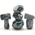 Premium Metal DND Dice Set 7pcs Stonehenge Themed Polyhedral Dice with Box, Ideal Christmas Thanksgiving Valentines Day Gifts(Blue)