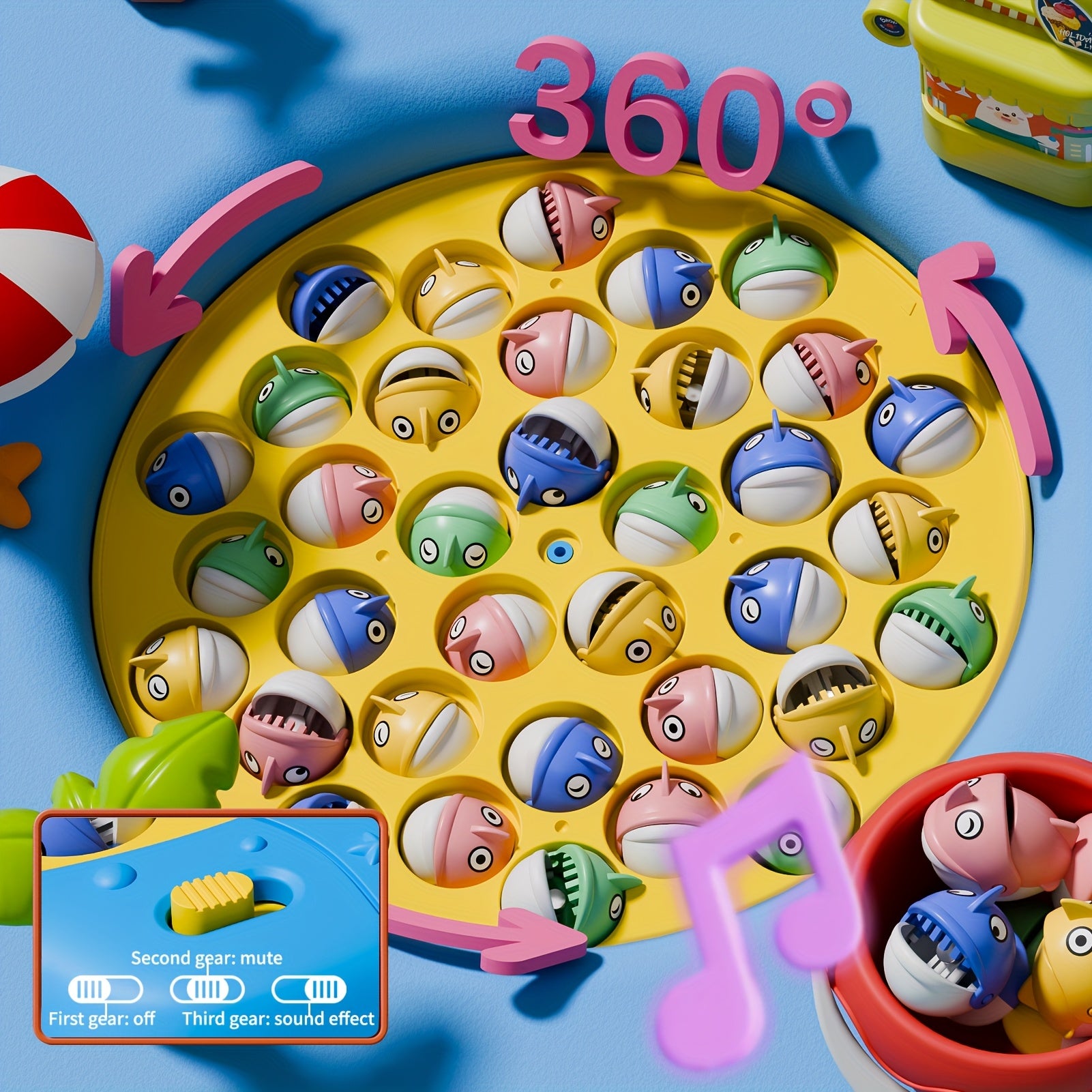 OCEAN 66pcs Magnetic Fishing Game for Kids Toys Boys Ages 3-5 4-6, Magnetic Fishing Toys with Fishing Rods, Birthday Gifts for 3 4 5 6 Year Old Boys Kids, Innovative Toys for Boys 3 to 5 Years 1-8 Players