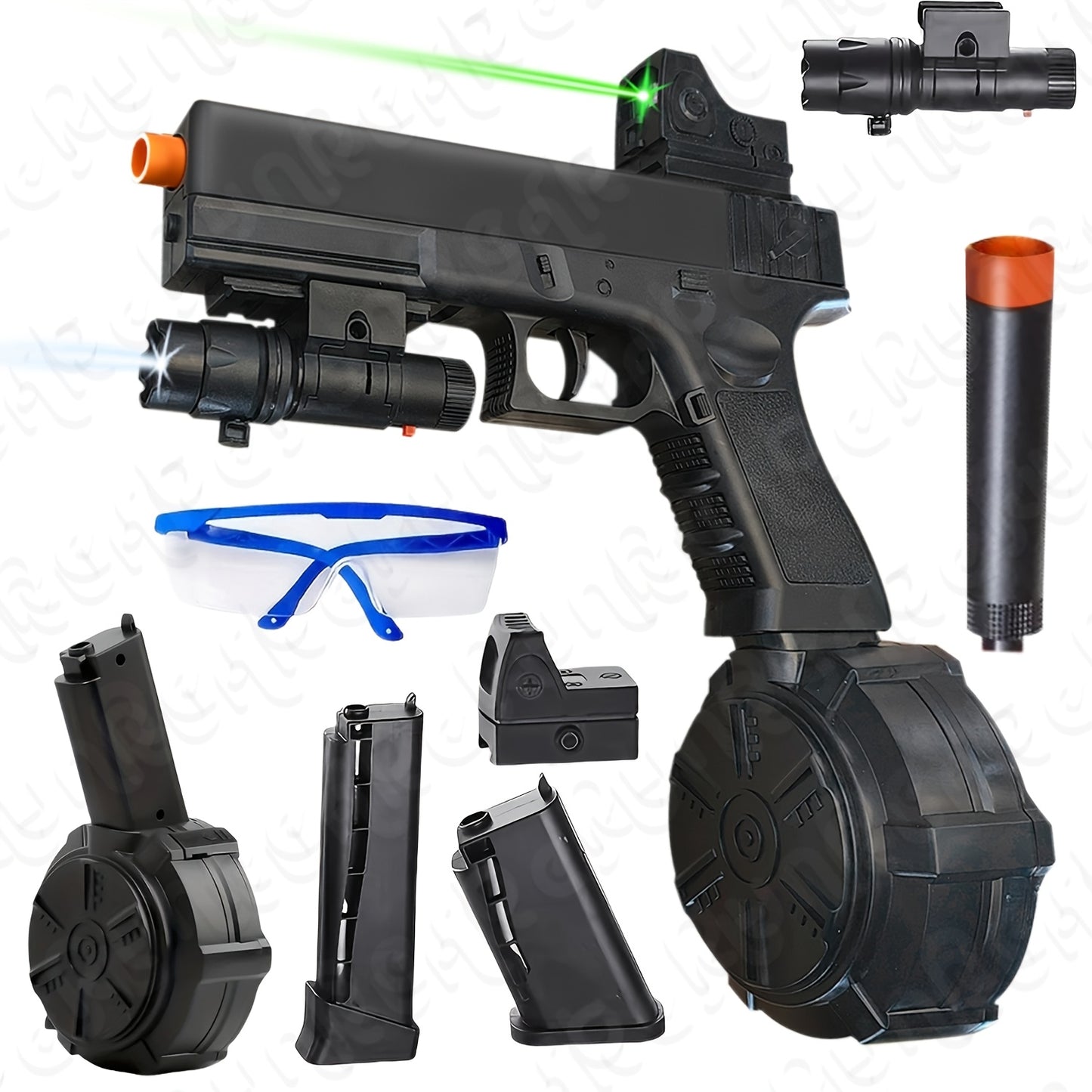 New Electric Fully Automatic Shooting Toy Gun, Outdoor Sports Interactive Game Toy, Rechargeable Portable Gun Toy, Long Battery Life - Suitable For Outdoor And Indoor Team Collaboration Game Toys. Halloween, Christmas, Birthday Party Gifts