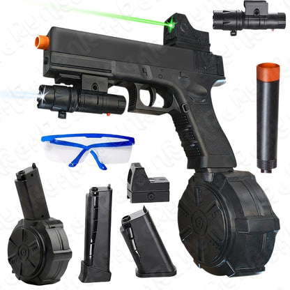 New Electric Fully Automatic Shooting Toy Gun, Outdoor Sports Interactive Game Toy, Rechargeable Portable Gun Toy, Long Battery Life - Suitable For Outdoor And Indoor Team Collaboration Game Toys. Halloween, Christmas, Birthday Party Gifts