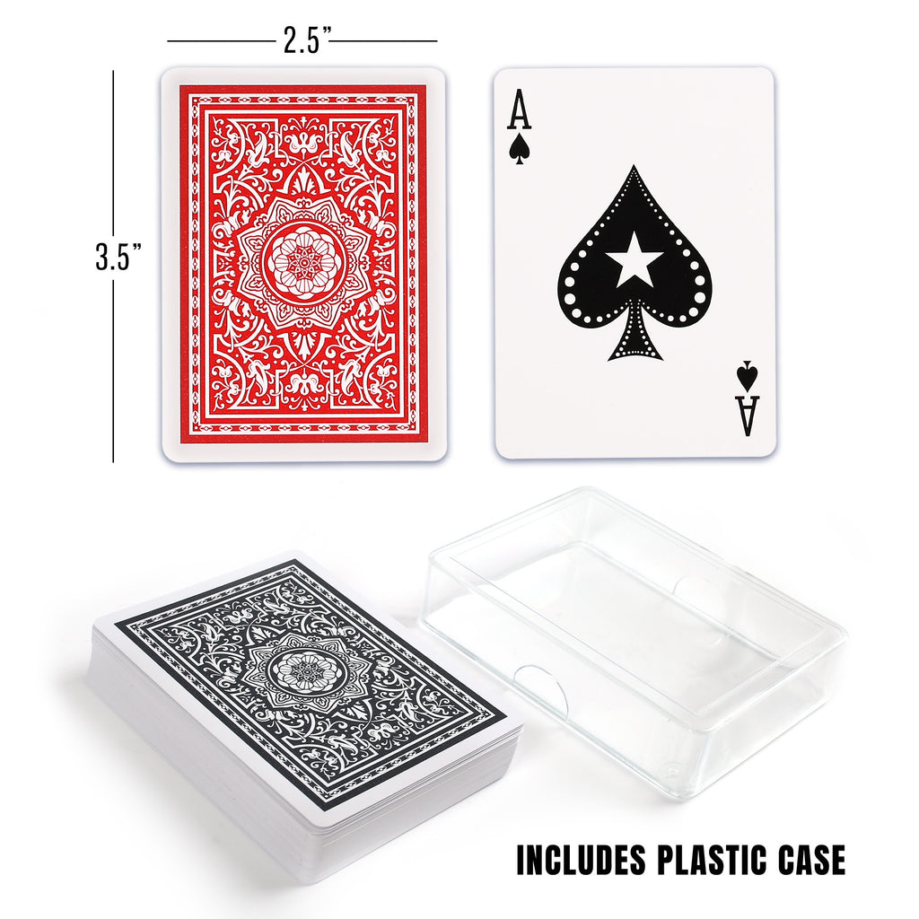 2 Decks Waterproof Plastic Playing Cards Poker Size Standard Index Card with Case Game Cards