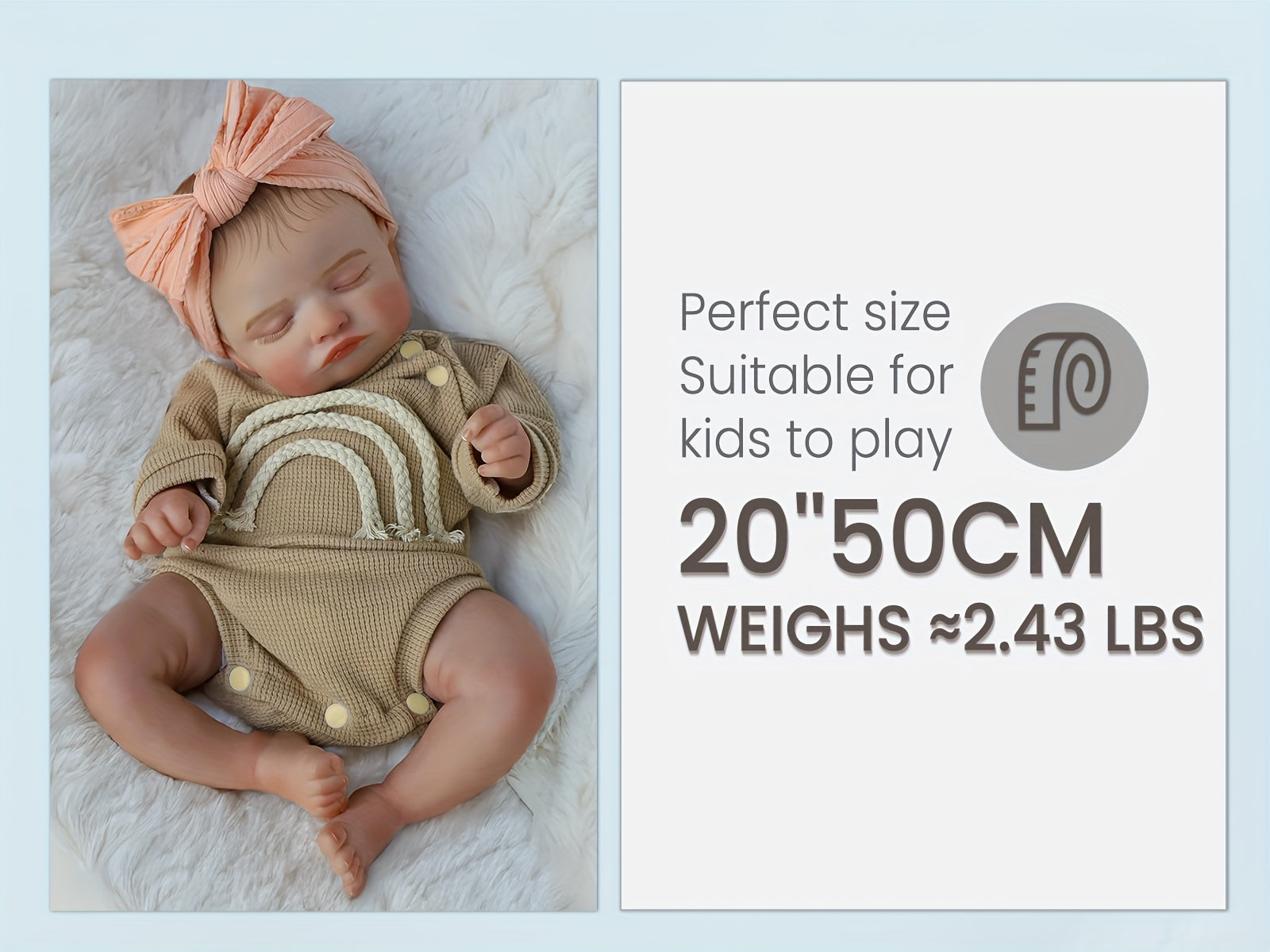 [Soft | Realistic] 20-Inch Soft & Realistic Lifelike Reborn Youngsters Girl Doll | Feeding Set, Realistic Sleeping Pose - Perfect for Youngsters 3+ | Safe & Cuddly Companion