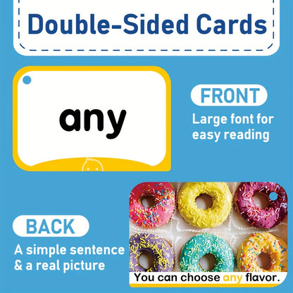 Sight Words Flash Cards, Learning Cards, Youngsters Learning English Sight Words Cards Vocabulary Building Learning Toys Memorise Games Gifts Educational Flashcard Homeschool Supplies for Youngsters, Dolch & Fry High Frequency Site Words for Pre-K