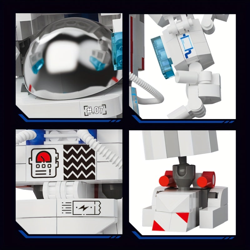 Easter, Easter Gifts, 623pcs Astronaut Mini Building Set - Collection Set, ABS Material, Timeless DIY Home Desk Decoration, Suitable for Boys And Girls, Mini Building Blocks, Assembly Set, Stress-relieving Toy, Children's Festival Gift, Space-themed