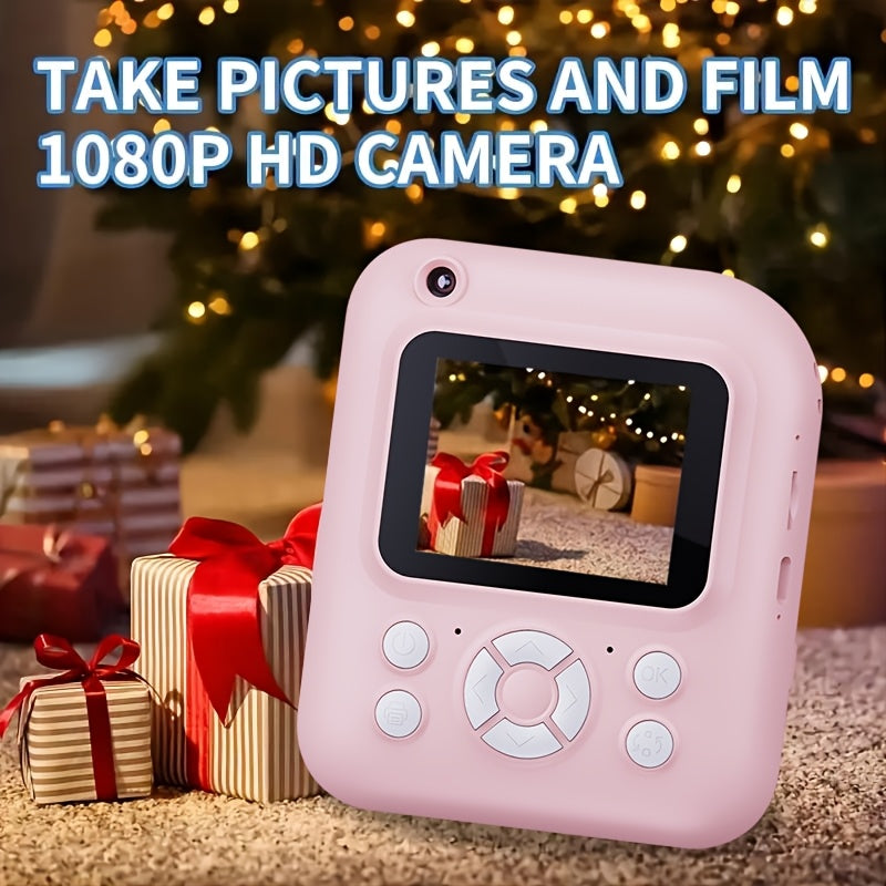 Instant Printer Camera for Kids - Camera Game MP3 3-in-1, Instant Print Photos In 1 Second, Puzzle Games, 10x Digital Zoom, 2.4'' HD Screen, Photography - 32G Card, Card Reader, USB Cable, Lanyard, Print Paper, Storage Bag - Perfect Halloween