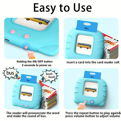 [Festival/Birthday Gifts] English Speaking Cards, Bilingual Learning Toys, Containing 56 Cards with 112 Visual Words, 112 Cards with 224 Visual Words, Blue And Pink Children's Sensory Education Festival/Birthday Gifts