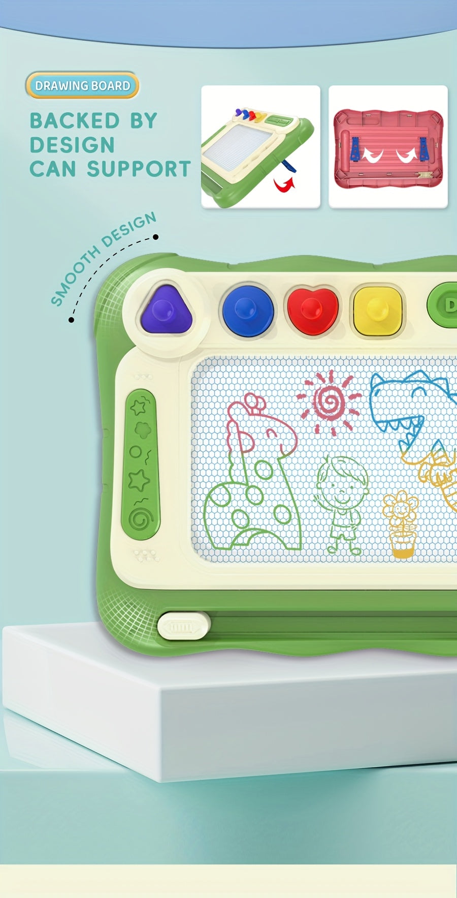Drawing Board Toys, Learning Toys for Early Childhood Education, Perfect Birthday Gifts for Boys And Girls, Easter/ Day Gifts: Upgraded Version 4 Stamps And 1 Paintbrush, Basic Version Without Stamps
