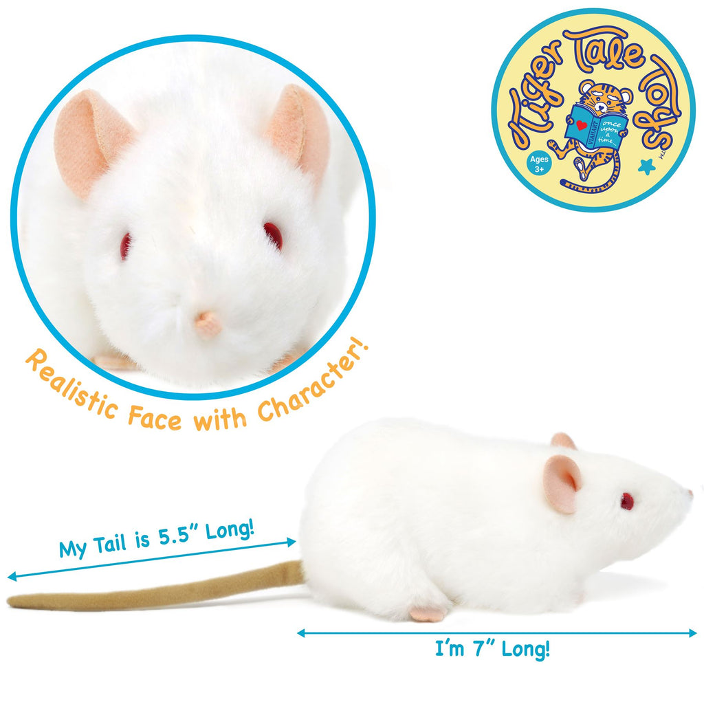 Wylie The White Rat - 7 Inch Stuffed Animal Plush - By Viahart