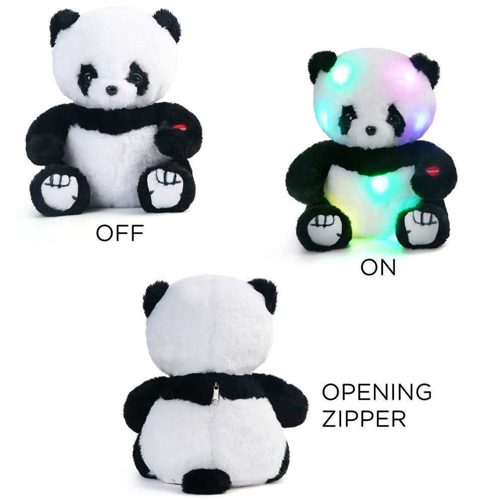 BenBen 8'' Light Up Panda Stuffed Animals, Kawaii Panda Bear Plush with LED Light, Hugging Toy Gift for Birthday Gift, Christmas Gifts, Home Decor, Mother's Day