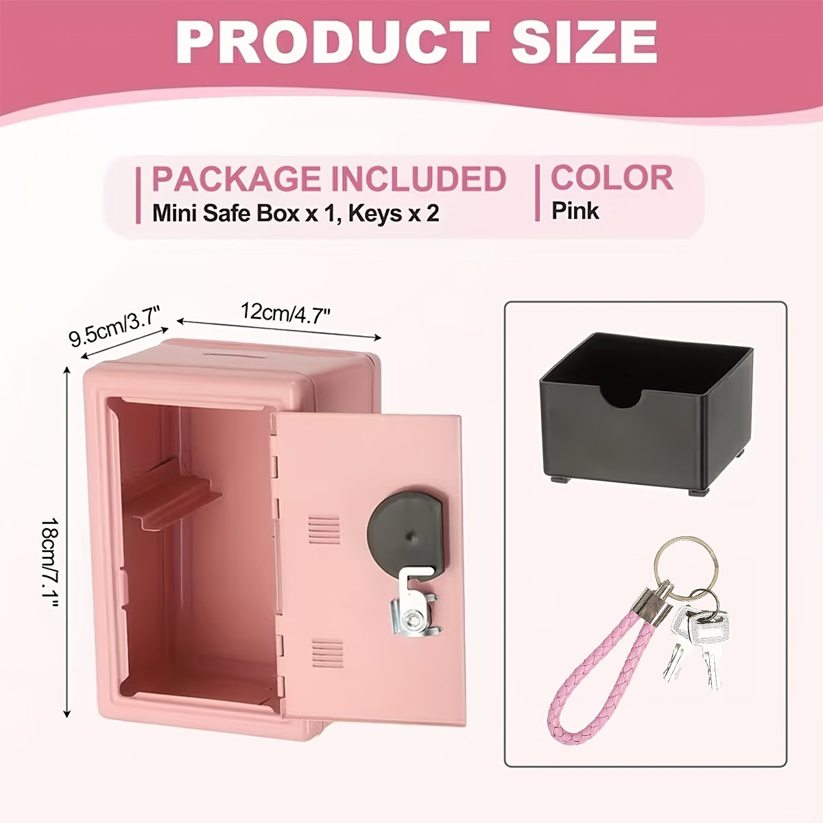 1pc Secure Metal Coin Bank, Cash Storage Box With Key And Combination Lock, Small Piggy Bank With Removable Drawer, With Ideal For Back To School, Halloween, Christmas, New Year Gifts