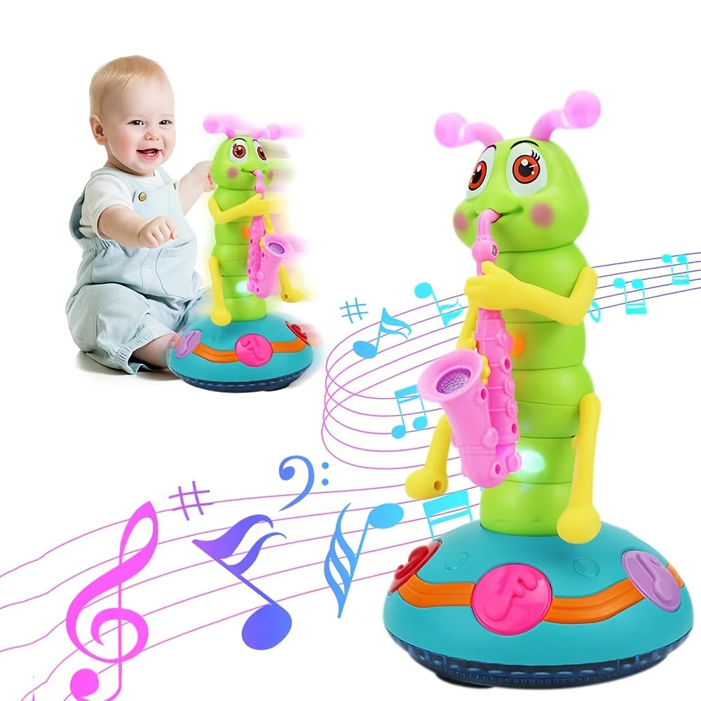 Kids Electric for CATERPILLAR Saxophone with LED Lights & Sound - Dancing Musical Instrument for, Interactive Baby Sensory with - - ( Not Included) - Boys & Girls Birthday/Christmas/Halloween Gifts