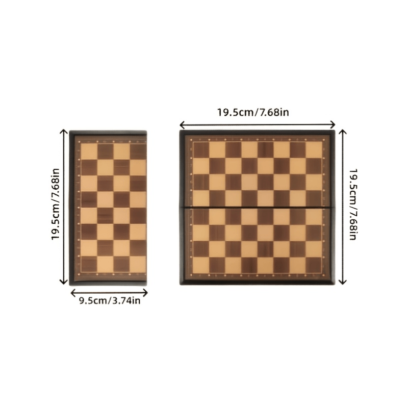 Professional Folding Chess Set - 33pcs Set (Including 16 Black Pieces, 16 White Pieces And 1 Chessboard) - Premium Gift Box, Travel-Friendly Portable Tabletop Game, an Essential Set for Chess Enthusiasts