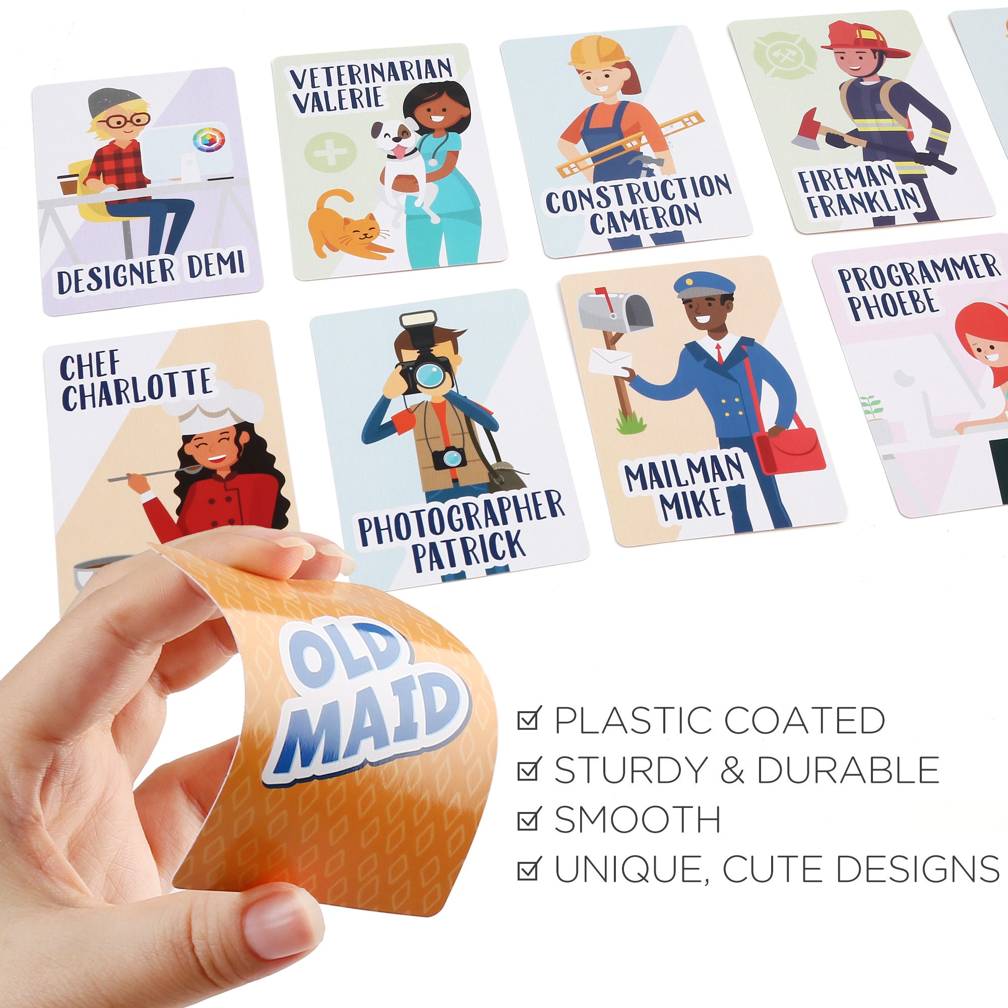 2/3/4 Decks Card Games for Kids, Go Fish, Old Maid, Memory Match, Crazy Eights, Animal Playing Cards, Card Game Playing Cards for Boys Girls Ages 4+, for Game Nights and Family Gatherings, Gifts for Birthday Christmas
