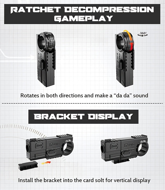 Knock 17Gen5 One-Touch Cartridge Alloy Finger Pistol - Fidgety Fingertip Stress Relief Toys - Case Throwing Softball Guns, Fidgety Novelty And Mischievous Toys, Perfect Gift!