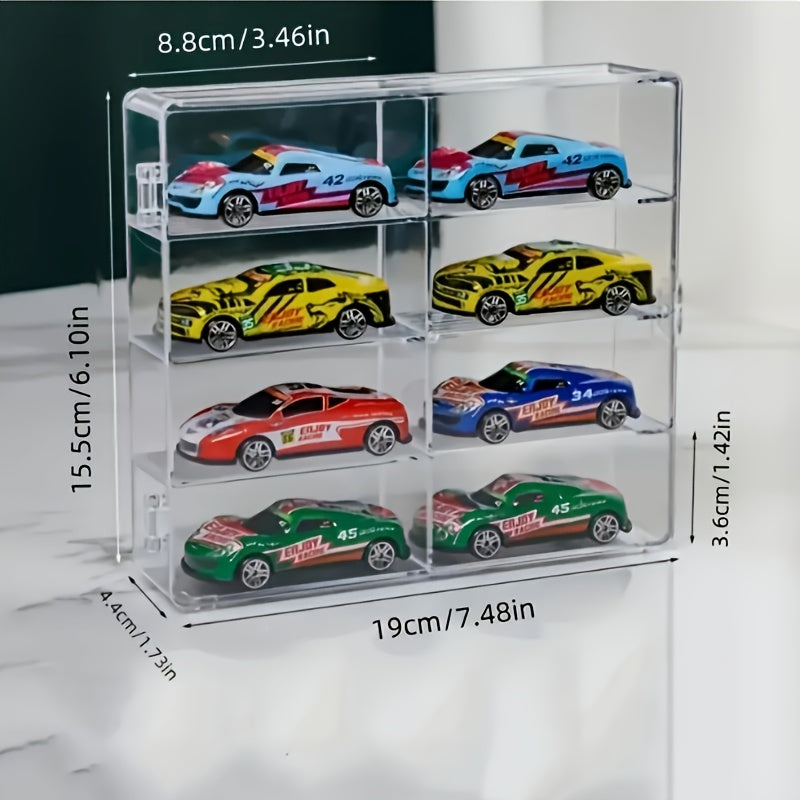 2026 Two Sets Of 1:64 Scale Toy Model Car Acrylic Display Cabinets - Transparent And Durable Storage Cabinets with Multi-compartment Design, Safety Covers And Fashionable Appearance for Match Day, Football Fan Gear and All Fans