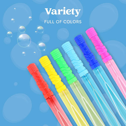 24 Pack 14.6'' Big Bubble Wands Bulk (2 Dozen) for Summer Toy, Outdoor/ Indoor Activity Use, Easter, Bubbles Party Favors Supplies for Kids
