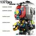 1377pcs Building Block Mechanical Rabbit, Punk Style Middle-Scale Model, Pink Exterior And ABS Material, Easy Assembly Operation, Suitable As Halloween, Christmas, Thanksgiving Gifts, Shipped in Color Box