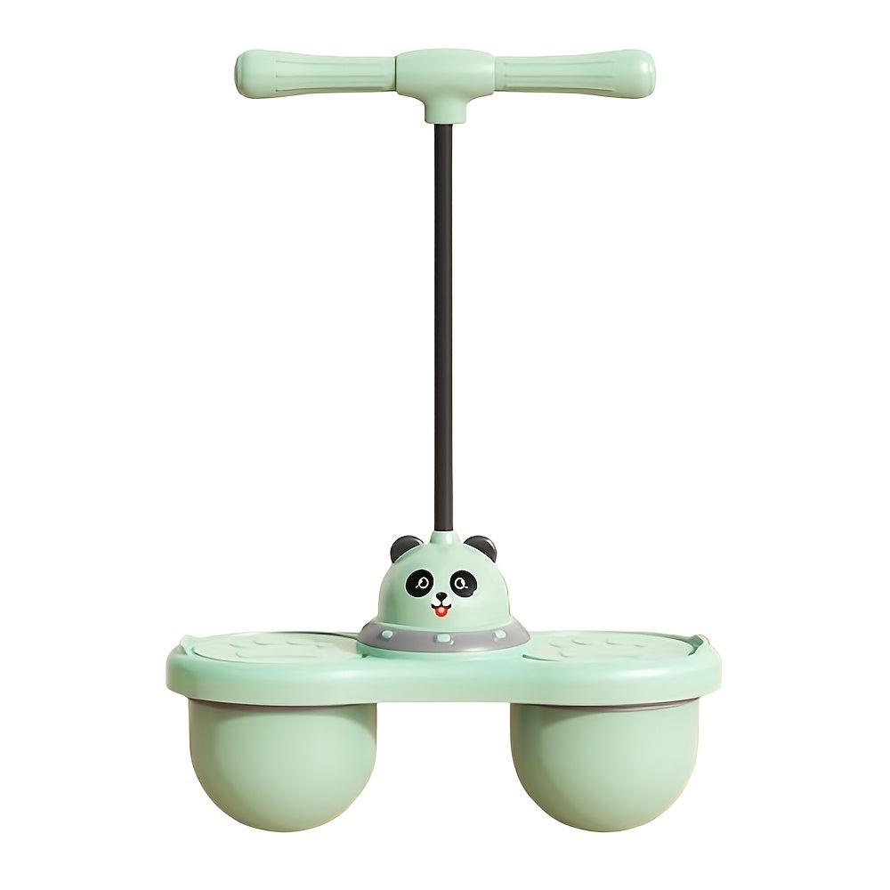 Cartoon Panda Jumping Ball Toys Double Ball with Handle Kids' Bouncy Ball Durable Adjustable Grip Outdoor Bouncing Ball, Send Gas Cylinder And Gas Needle