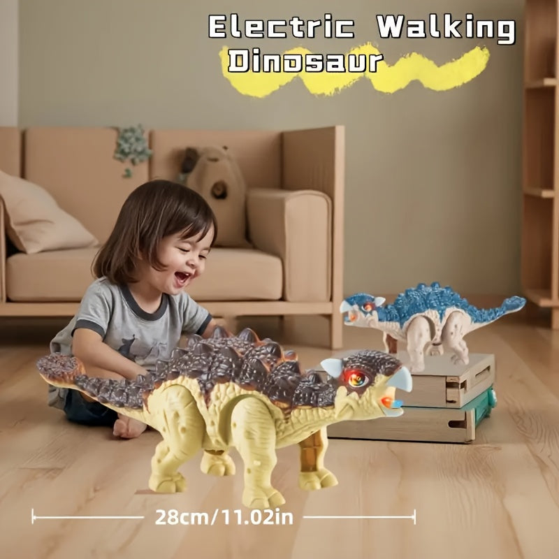 Automatic Walking Ankylosaurus Dinosaur Robot with Glowing Lights And Roaring - Interactive Mobile Dinosaurs, Birthday/christmas Gift for Boys And Girls Aged 3-12, Ankylosaurus Dinosaur Companion Toys