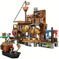 Pirate Ship Set Pirate's Wharf Supply Center Building Brick Toy, 573 Pcs
