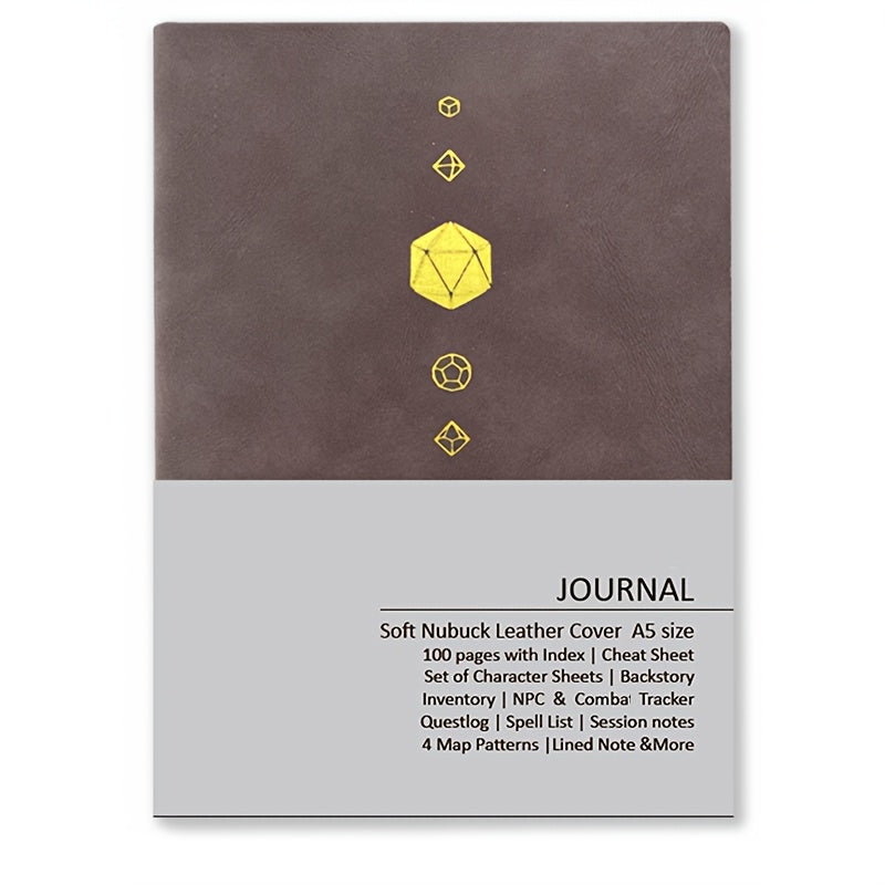 RPG Journal, DnD 2024 5R/5e Premium Sheepskin All-in-One Diary, 100 Pages, Complete Character Sheets, Backstory, Exclusive Game Guide, Treasure Item List, NPC Manager, Quest Logbook, Lined Notes Pages, Spells & Tracking, Character Relationships