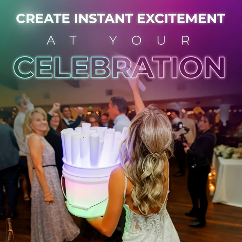 38/60/120-Count White Foam Glow Sticks, Flashing Light Sticks for Party Decorations, Suitable for Christmas, Weddings, Birthday Concerts, Festivals, Halloween, Carnival Parties, As Well As Glow Sticks for Outdoor Camping Lighting, Easter Decorations
