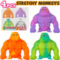 [4PCS Squishy Monkeys] 4PCS/PACK Mega Gorilla Squishy Monkey Stretchy Squishy Funkee Monkee Mega Gorillas - Stretch, Squish, And Even Squeeze - The Filling Material Is PVA Sponge, Not Sand. Random Color