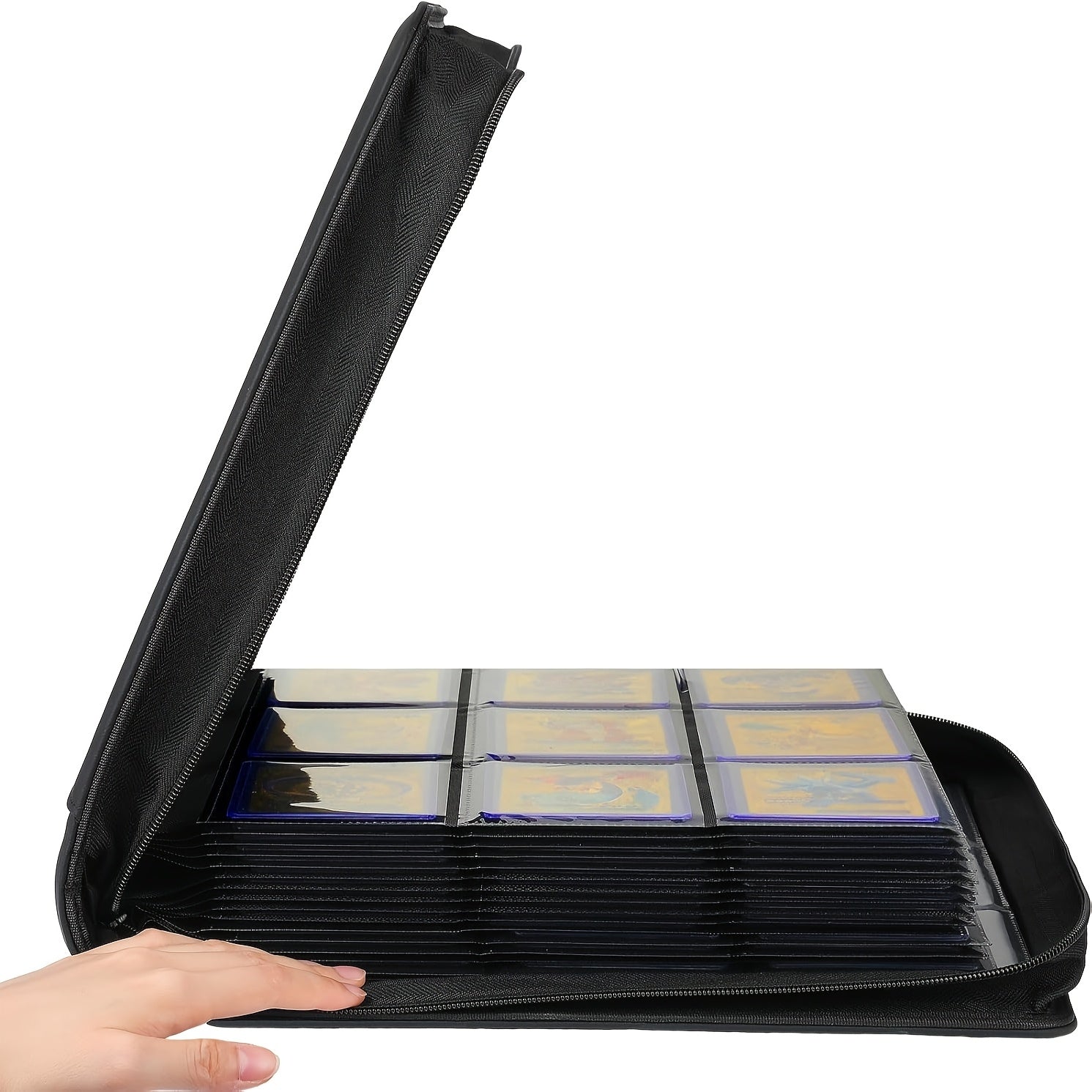 (2pcs) Top Loader Binder, Two Books With A Total Capacity Of 576 Card HoldersTop Loader, Top Loaded Binder With 9 Pockets, Suitable For 3 "x 4" Hard Cards, 35-75PT Double-sided Pocket Card Binder, Suitable For Transaction Cards Or Sports Cards(black