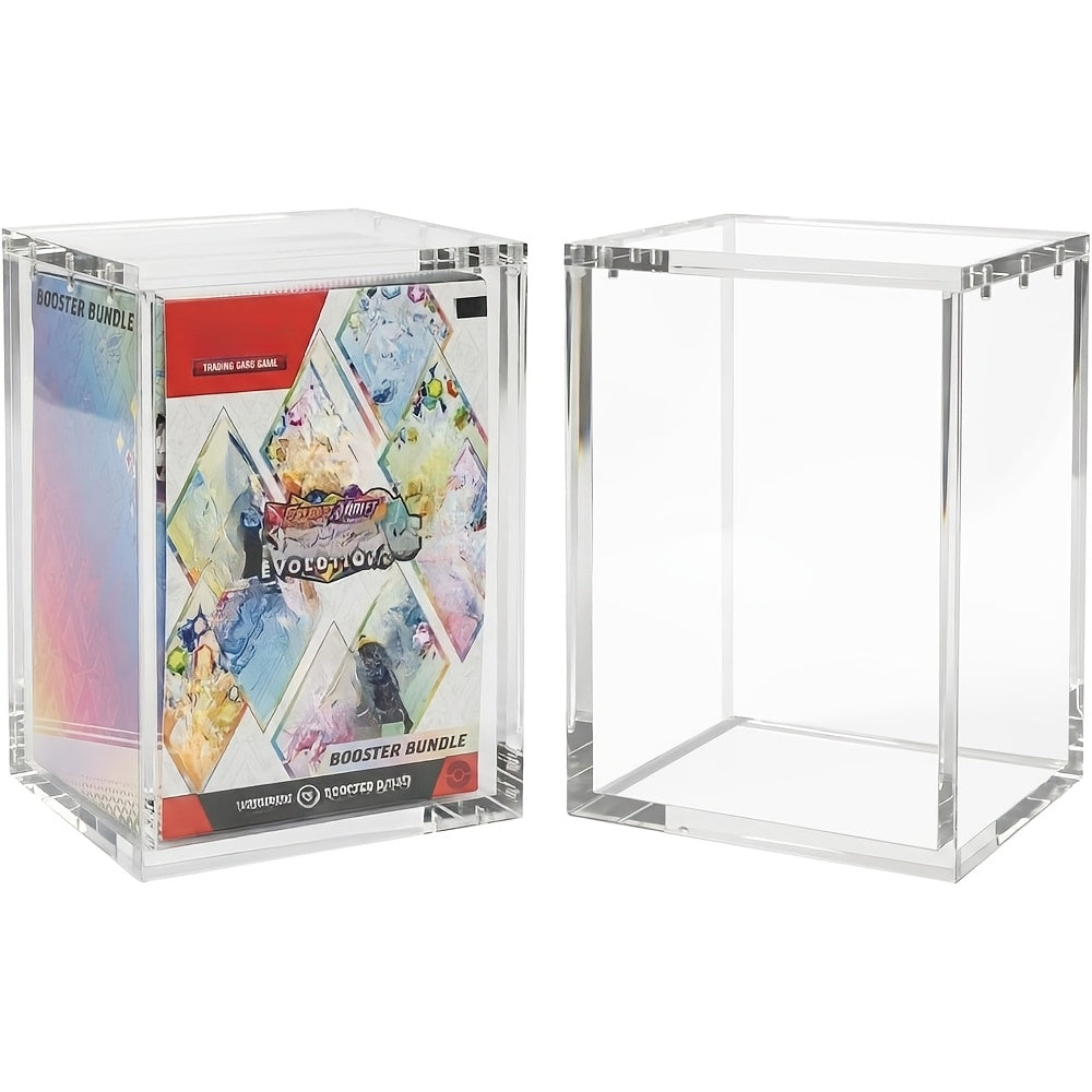 1 Pack/ 2 Pack Acrylic Case For PKMN Booster Bundle - Magnetic Clear Protective Display Box With UV Protection - Fits Scarlet & Violet, Prismatic Evolutions, 151, Paldean Fates & More 6-Pack Bundles