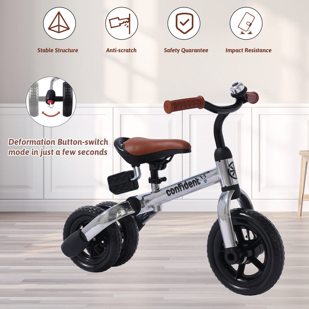 3in 1 Tricycle for Toddlers Age 2+ Years Old Boys Girls with Detachable Pedal And Training Wheels, Baby Balance Bike Trikes Riding Toys, Ride-on Bike Toys Bike Birthday Gift for Outdoor And Indoor