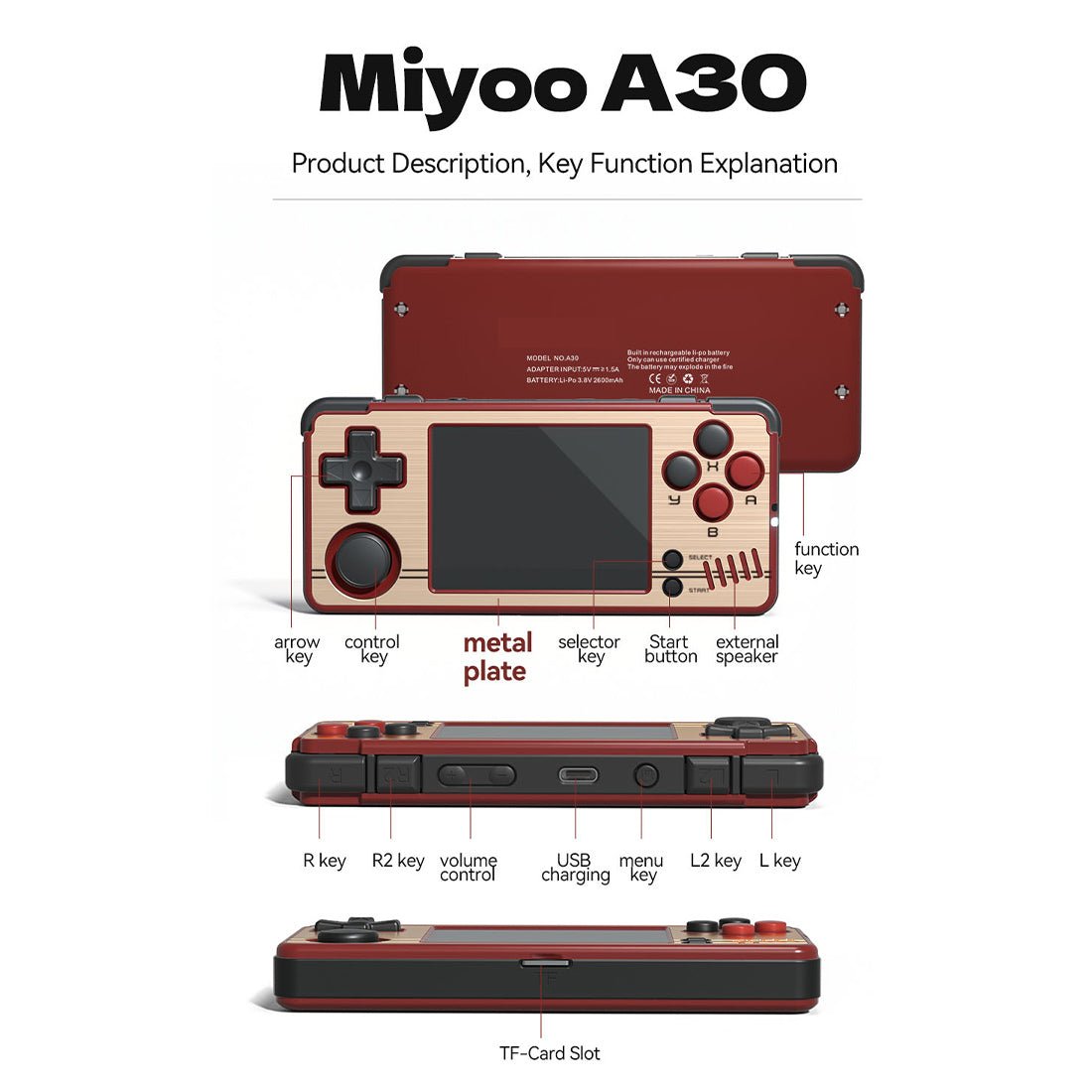 Miyoo A30 Retro Handheld Game Console